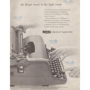 1955 Royal Standard Typewriter Vintage Print Ad Lightness Ease Office Equipment